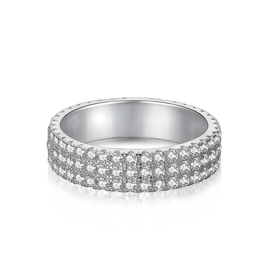[Am jewelry]Dainty Round Cut Tennis Ring
