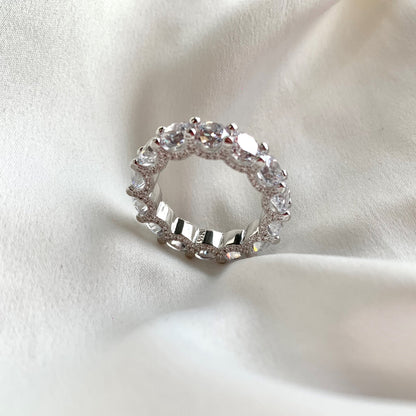 [Am jewelry]Gorgeous Round Cut Tennis Ring