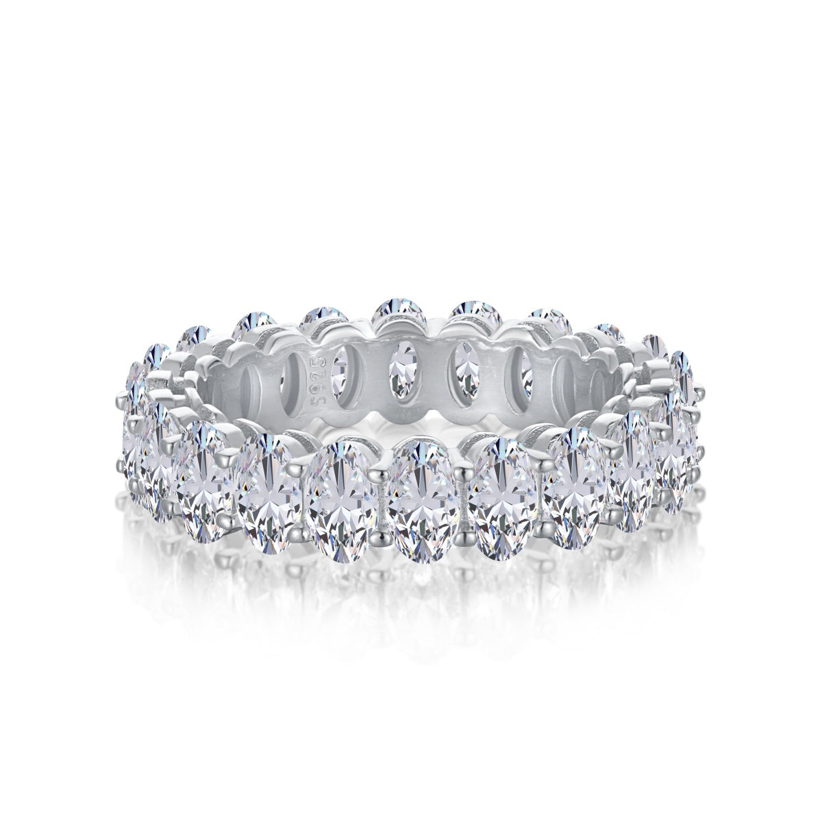 [Am jewelry]Ornate Oval Cut Tennis Ring