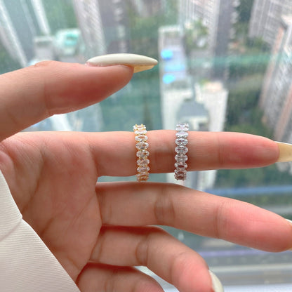 [Am jewelry]Ornate Oval Cut Tennis Ring