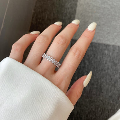 [Am jewelry]Ornate Oval Cut Tennis Ring