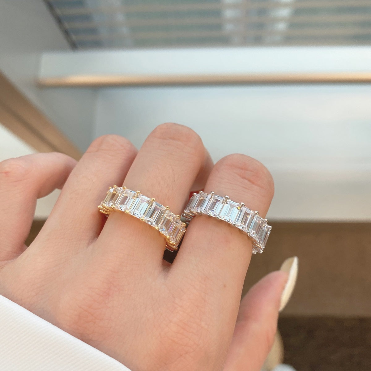 [Am jewelry]0.75 Carat Elegant Emerald Cut Tennis Ring