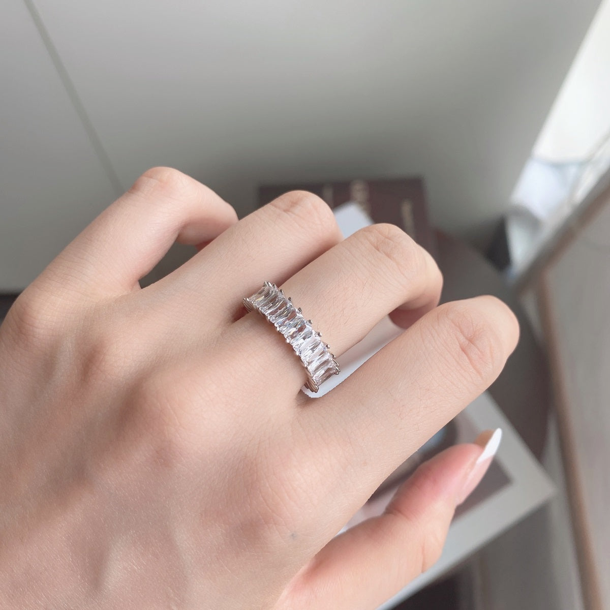 [Am jewelry]Unique Colorful Radiant Cut RIng