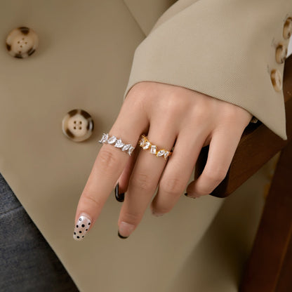 [Am jewelry]Delicate Multi Cut Ring