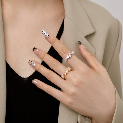 [Am jewelry]Delicate Multi Cut Ring