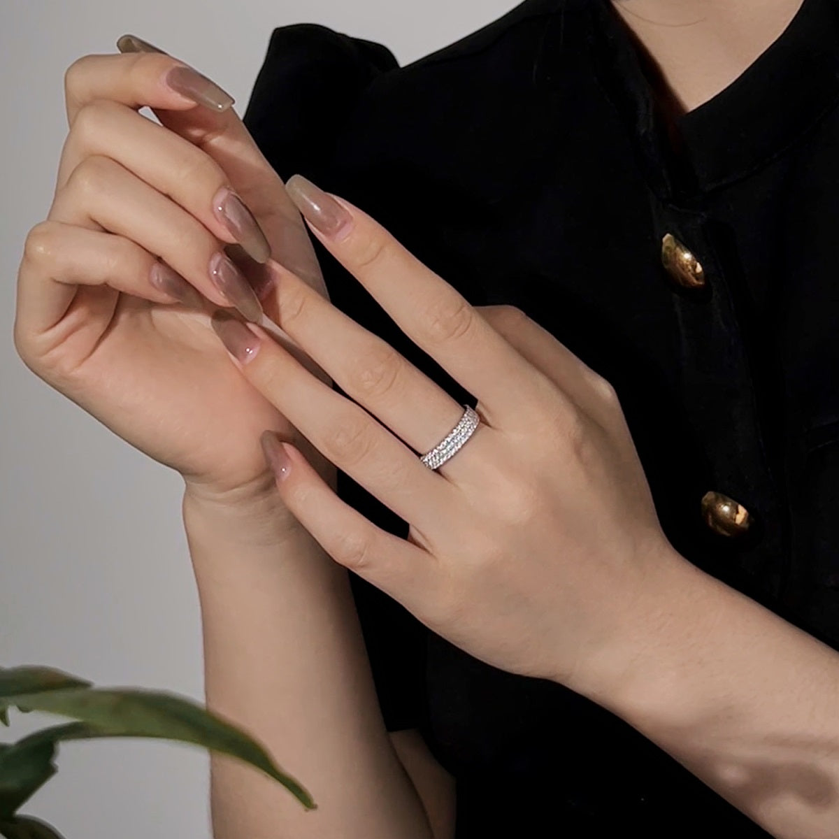 [Am jewelry]Dainty Round Cut Tennis Ring