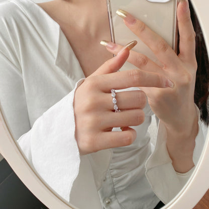 [Am jewelry]Exquisite Pear Cut Tennis Ring