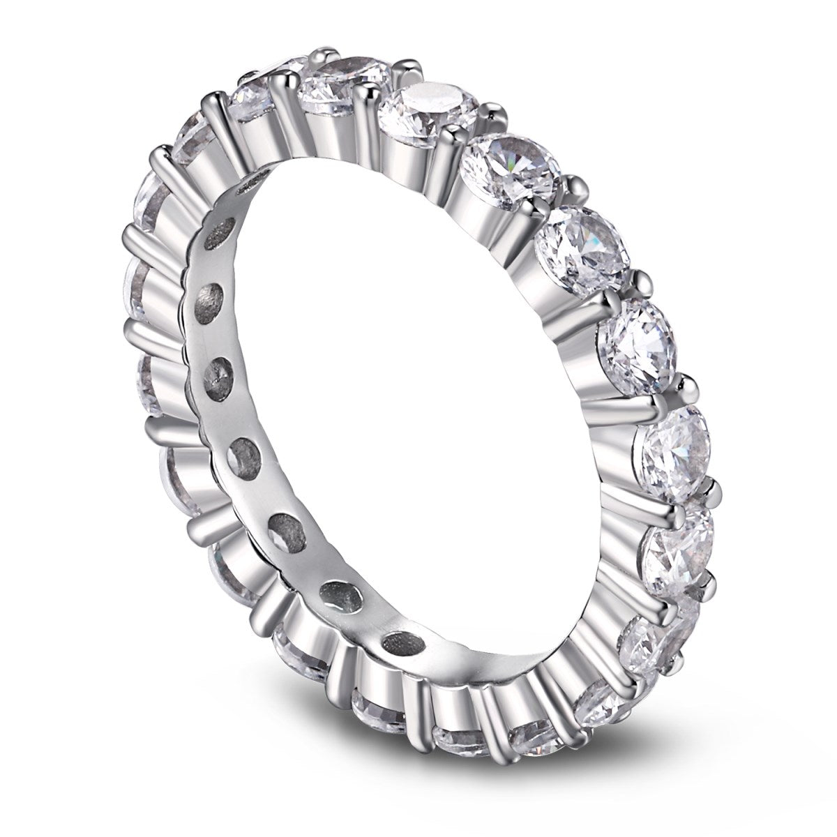 [Am jewelry]Sparkling Round Cut Tennis Ring