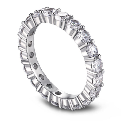 [Am jewelry]Sparkling Round Cut Tennis Ring
