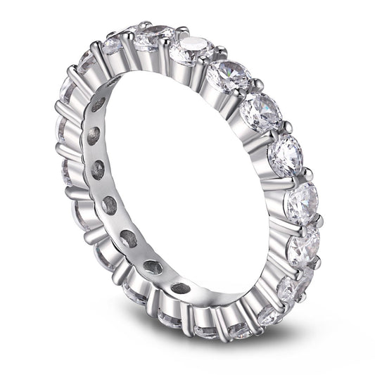 [Am jewelry]Sparkling Round Cut Tennis Ring