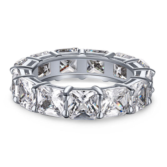 [Am jewelry]Elegant Princess Cut Tennis Ring