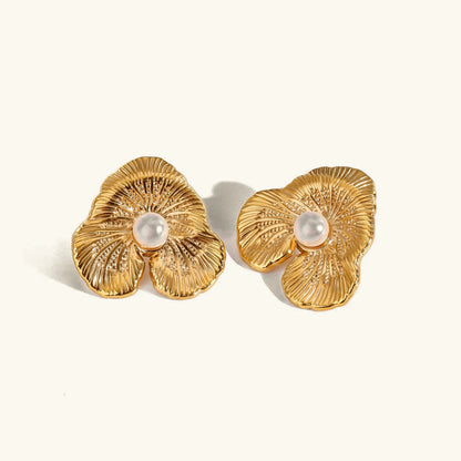 [AM Jewels]Klara Floral Pearl Earrings