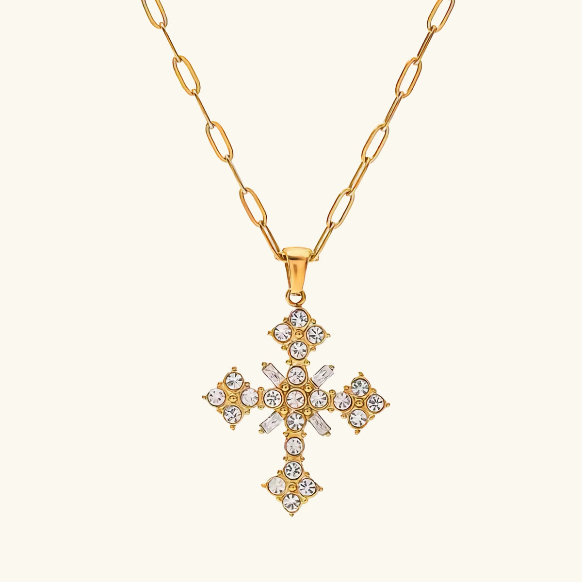 [AM Jewels]Divina Crystal Cross Necklace