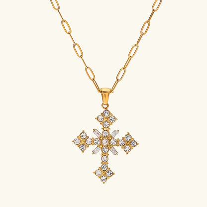 [AM Jewels]Divina Crystal Cross Necklace