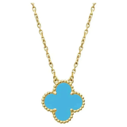 [Am jewelry]CLOVER 15MM VINTAGE TURQUOISE NECKLACE