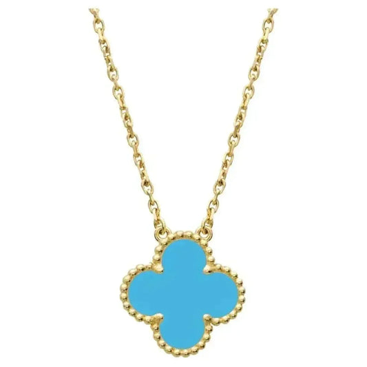 [Am jewelry]CLOVER 15MM VINTAGE TURQUOISE NECKLACE