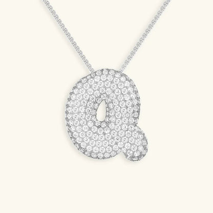 [AM Jewels]Bubble Initial Diamond Necklace