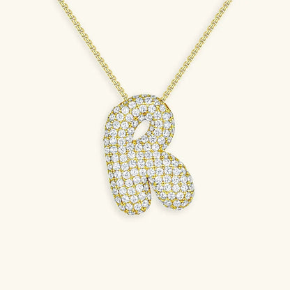 [AM Jewels]Bubble Initial Diamond Necklace