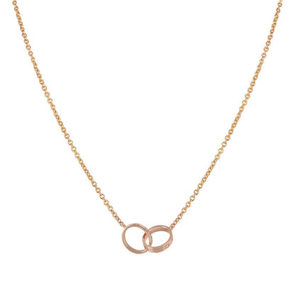 [Am jewelry]LOVE NECKLACE DOUBLE RING PINK GOLD