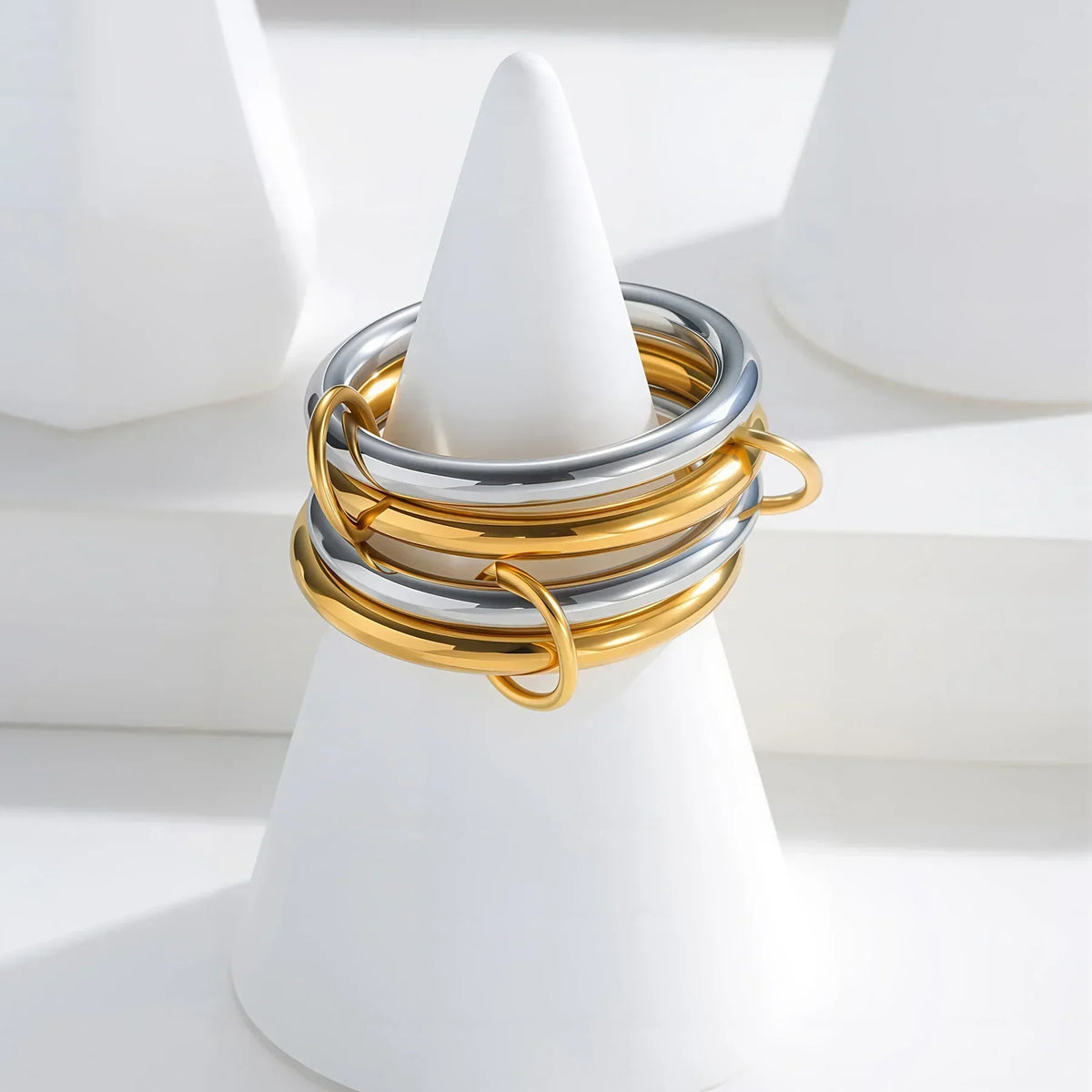 [AM Jewels]Alexandria Two-Tone Stacked Ring