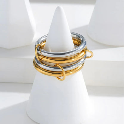 [AM Jewels]Alexandria Two-Tone Stacked Ring