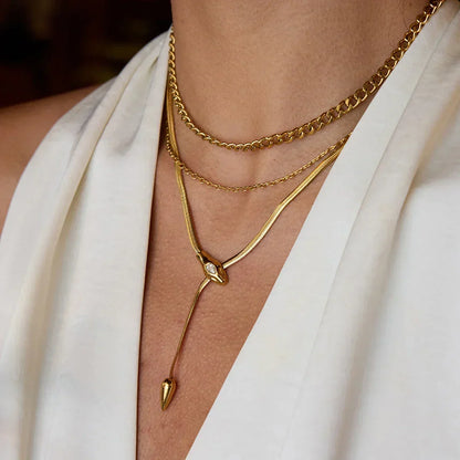 [AM Jewels]Zarelle Gold Serpentine Pendant