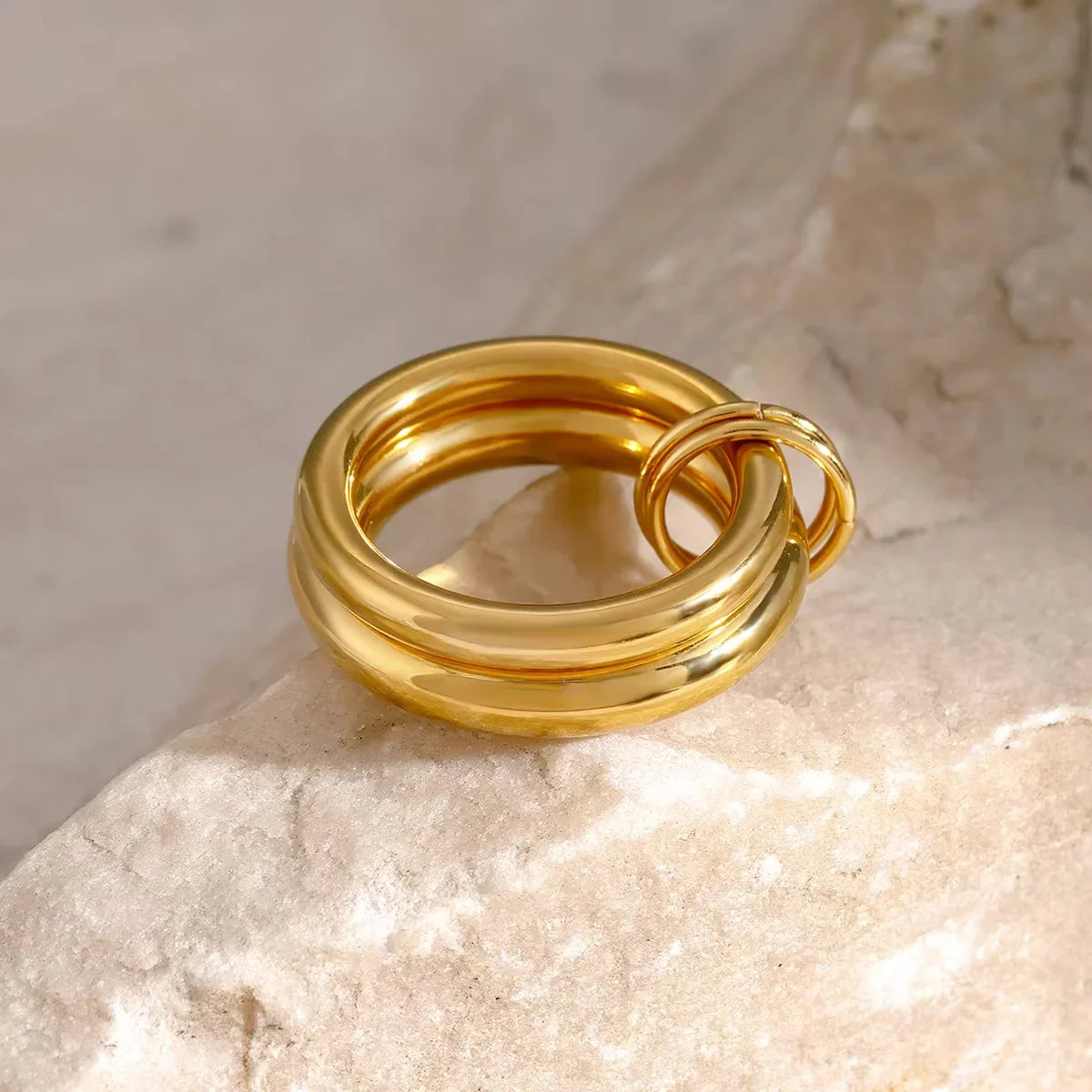 [AM Jewels]Dune Stacked Gold Ring