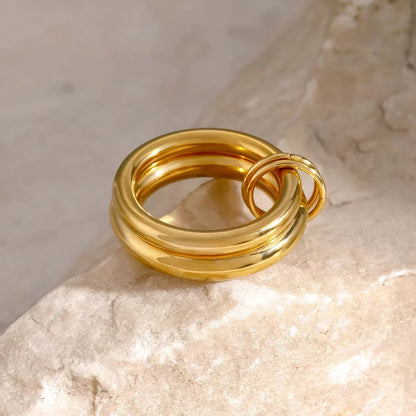 [AM Jewels]Dune Stacked Gold Ring
