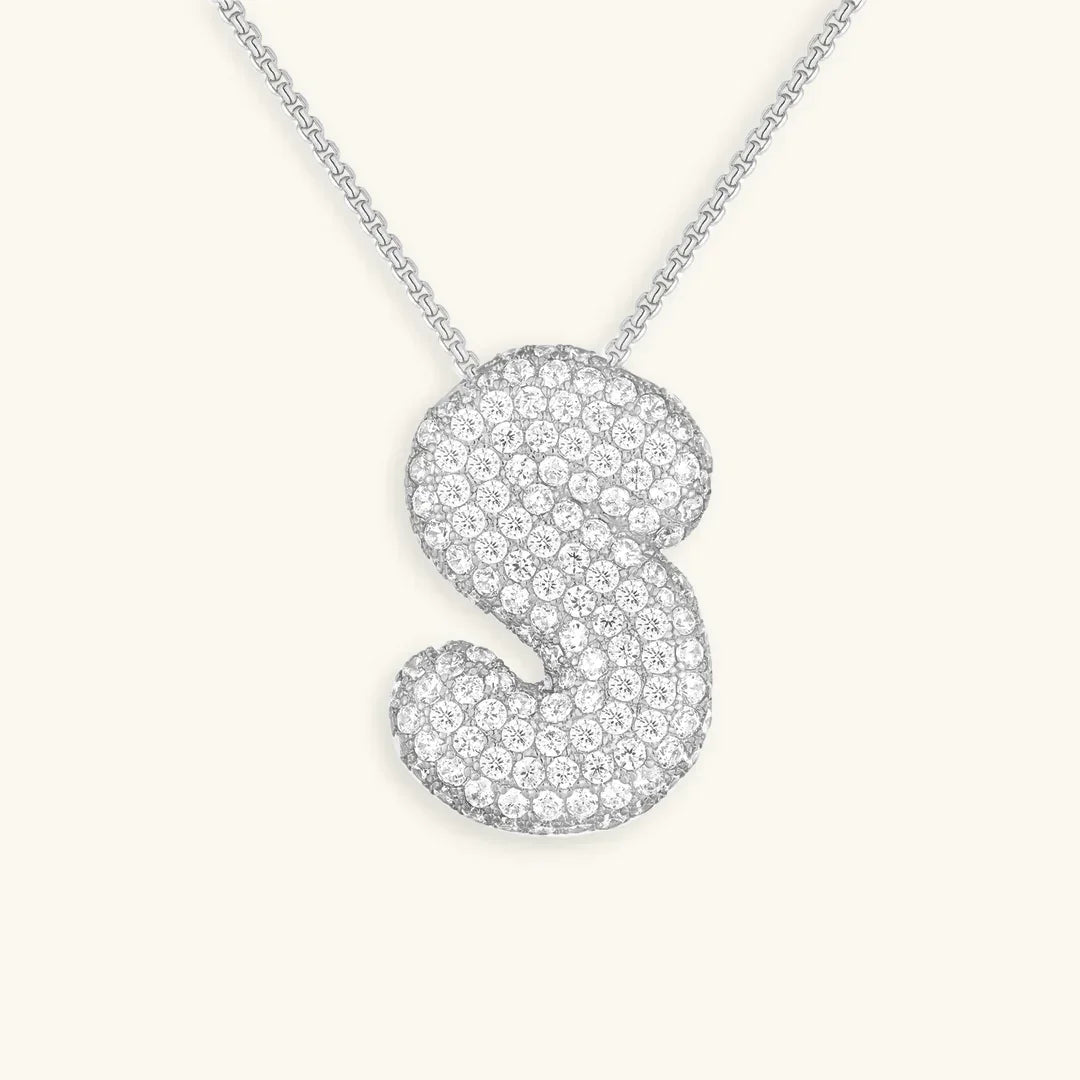 [AM Jewels]Bubble Initial Diamond Necklace