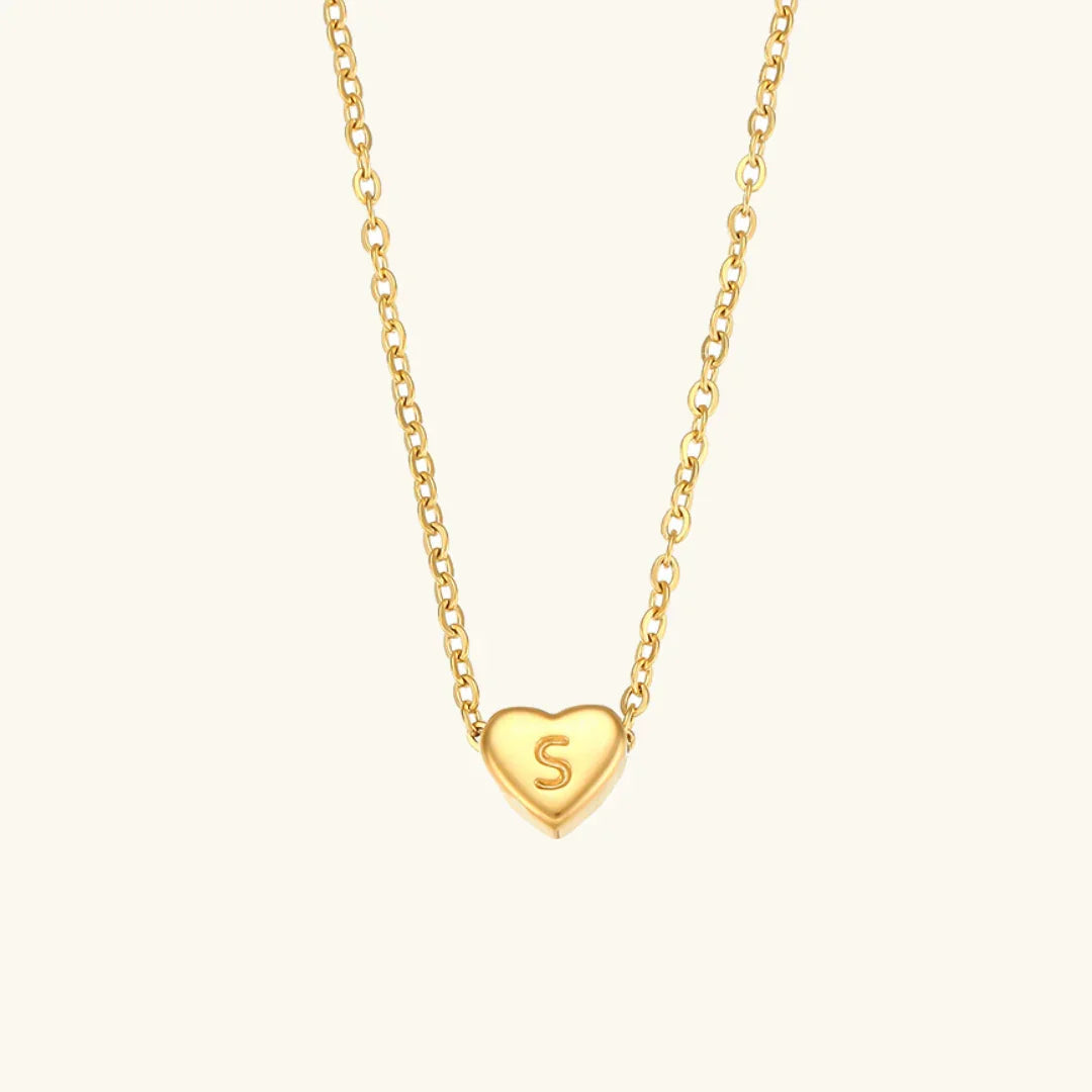 [AM Jewels]Heart Initial Gold Necklace