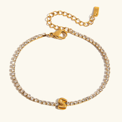 [AM Jewels]Avaria Bubble Letter Tennis Bracelet