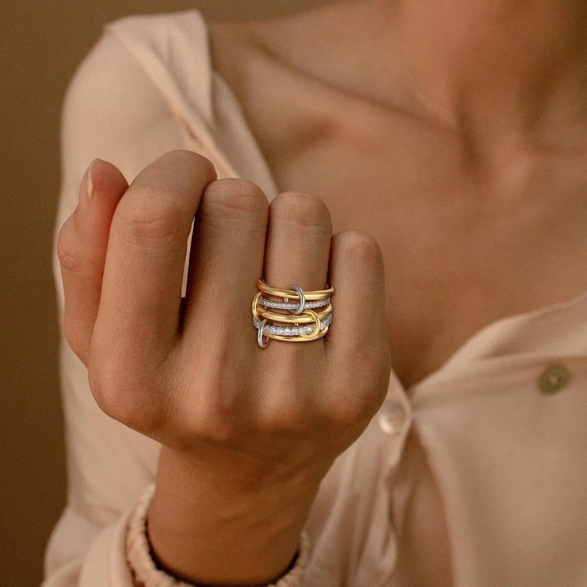 [AM Jewels]Vera Stacked Diamond Ring