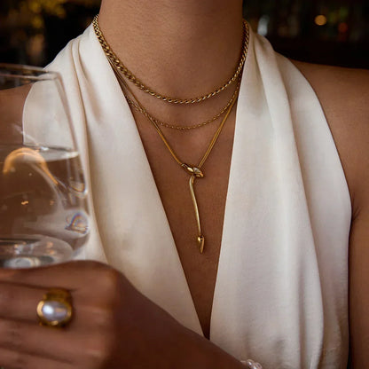 [AM Jewels]Zarelle Gold Serpentine Pendant