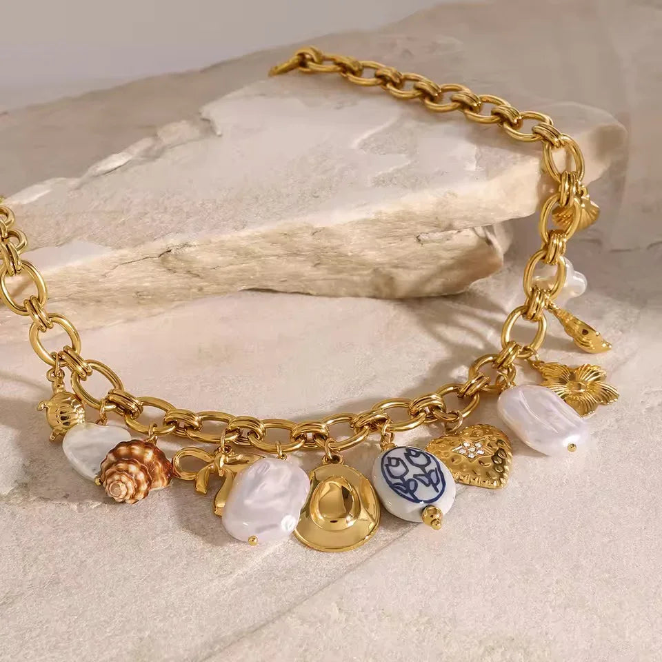 [AM Jewels]Wavecrest Ocean-Inspired Necklace