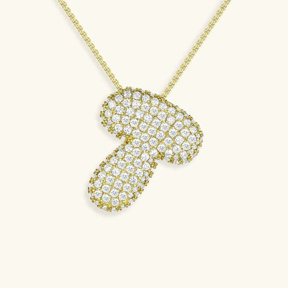 [AM Jewels]Bubble Initial Diamond Necklace