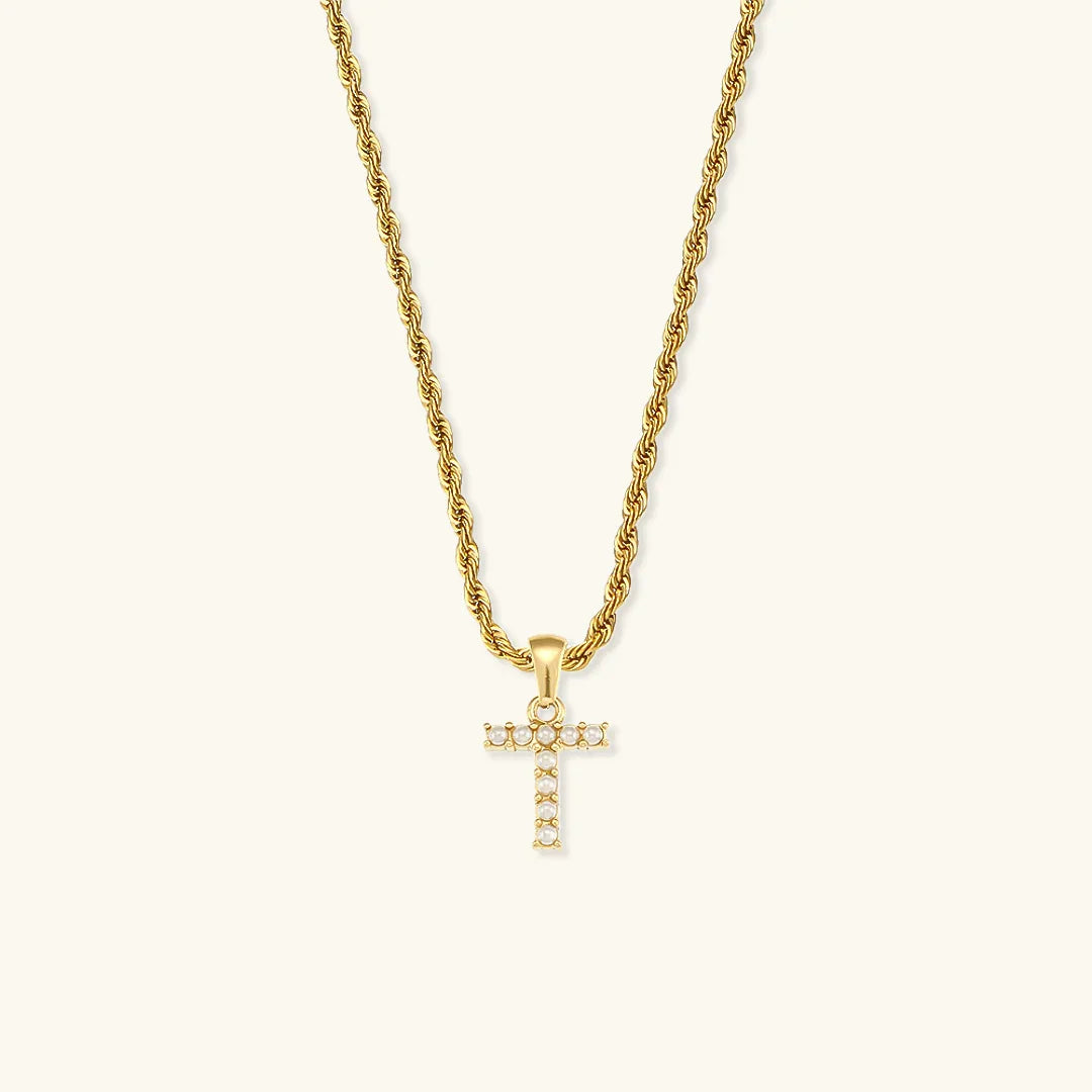 [AM Jewels]Elodie Initial Letter Pearl Necklace