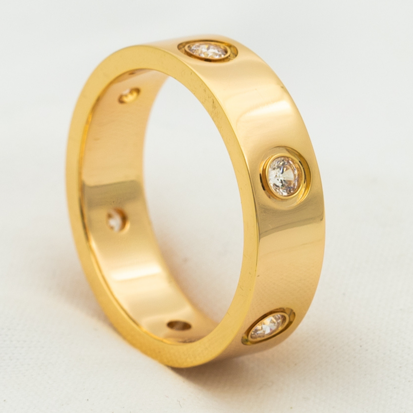 [Am jewelry]LOVE RING 5.5MM 6 DIAMONDS PINK GOLD