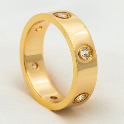 [Am jewelry]LOVE RING 5.5MM 6 DIAMONDS PINK GOLD