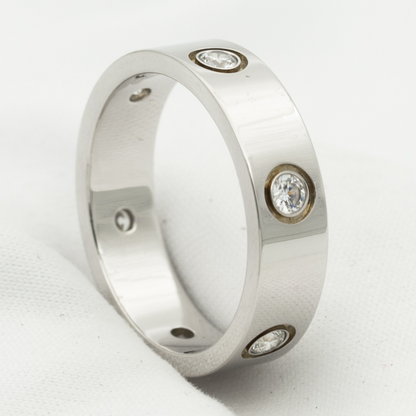 [Am jewelry]LOVE RING 5.5MM 6 DIAMONDS SILVER