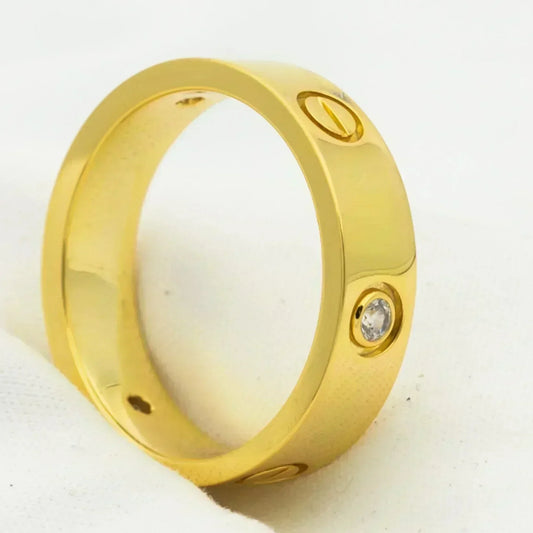 [Am jewelry]LOVE RING 5.5MM 3 DIAMONDS GOLD