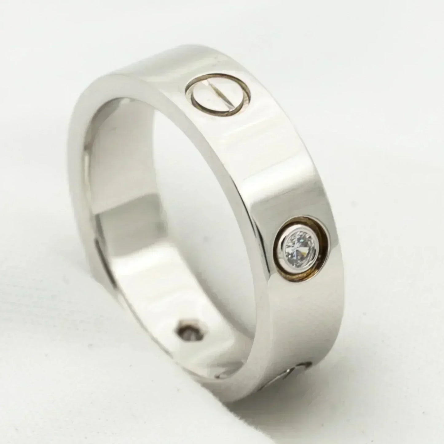 [Am jewelry]LOVE RING 5.5MM 3 DIAMONDS SILVER