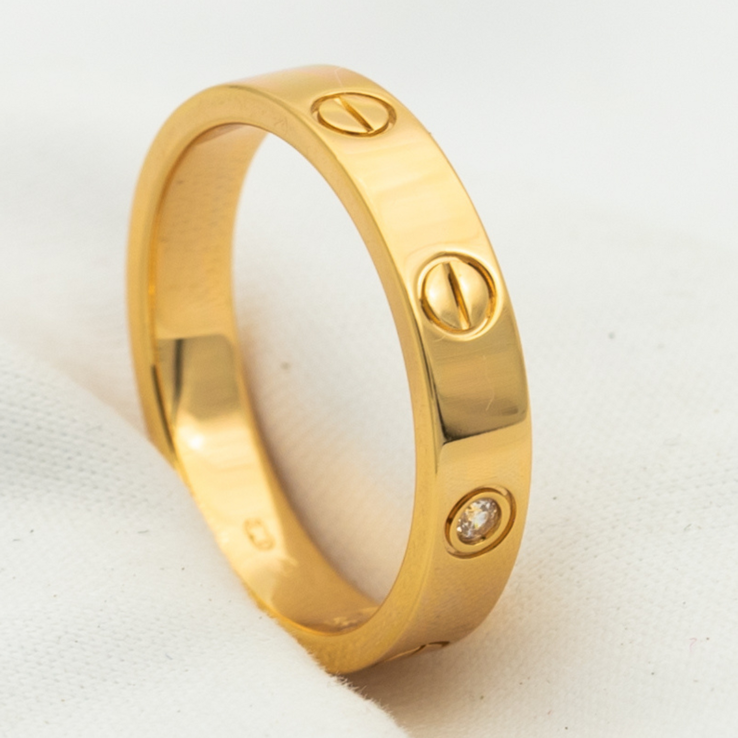 [Am jewelry]LOVE RING 4MM 1 DIAMOND PINK GOLD
