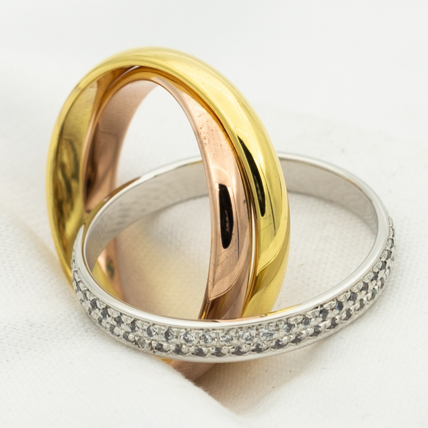 [Am jewelry]TRINITY RING GOLD PINK GOLD SILVER DIAMONDS