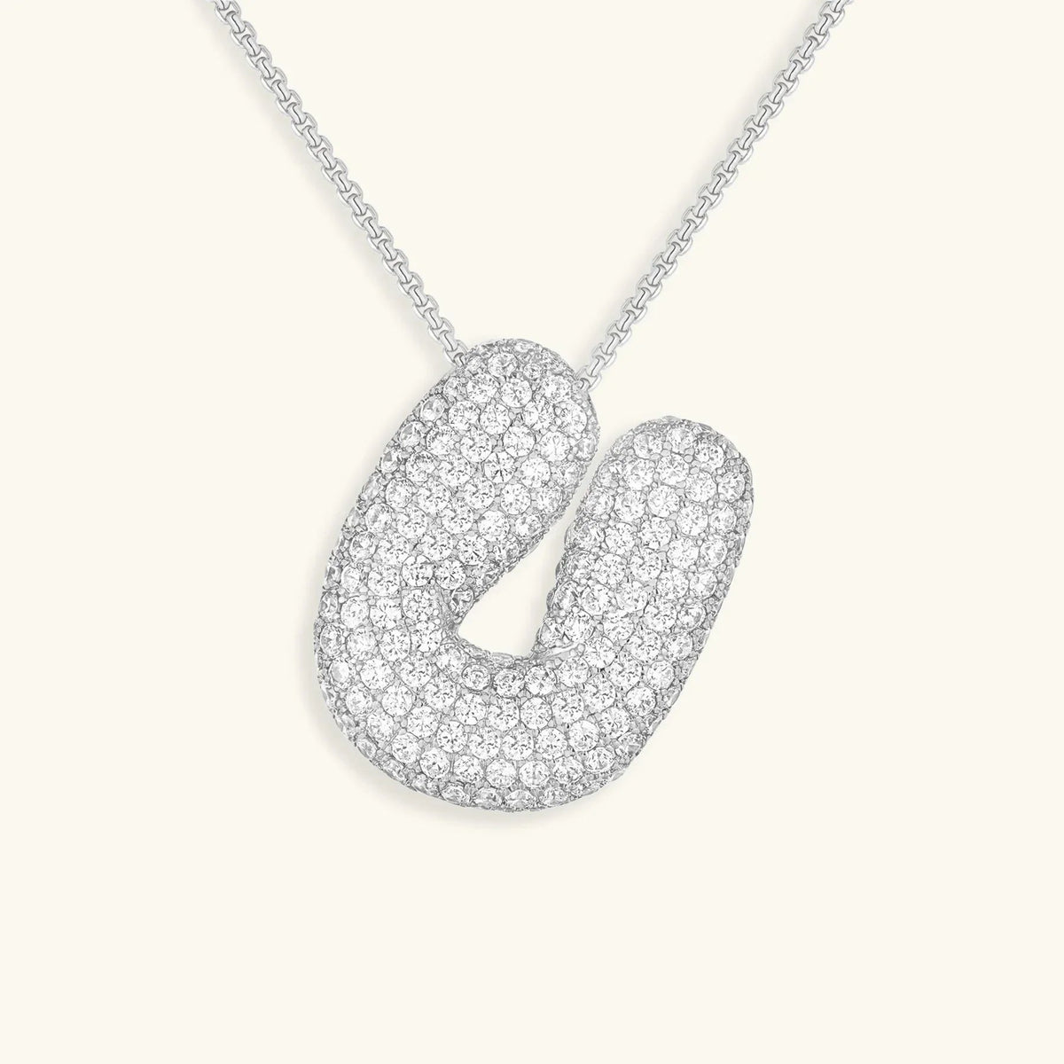 [AM Jewels]Bubble Initial Diamond Necklace