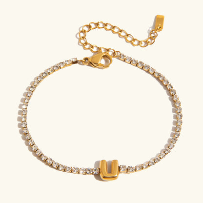[AM Jewels]Avaria Bubble Letter Tennis Bracelet