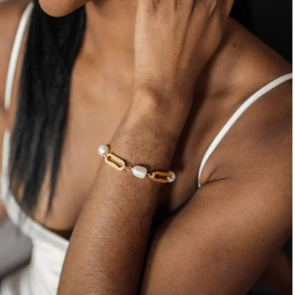 [AM Jewels]Janna Pearl Chain Bracelet