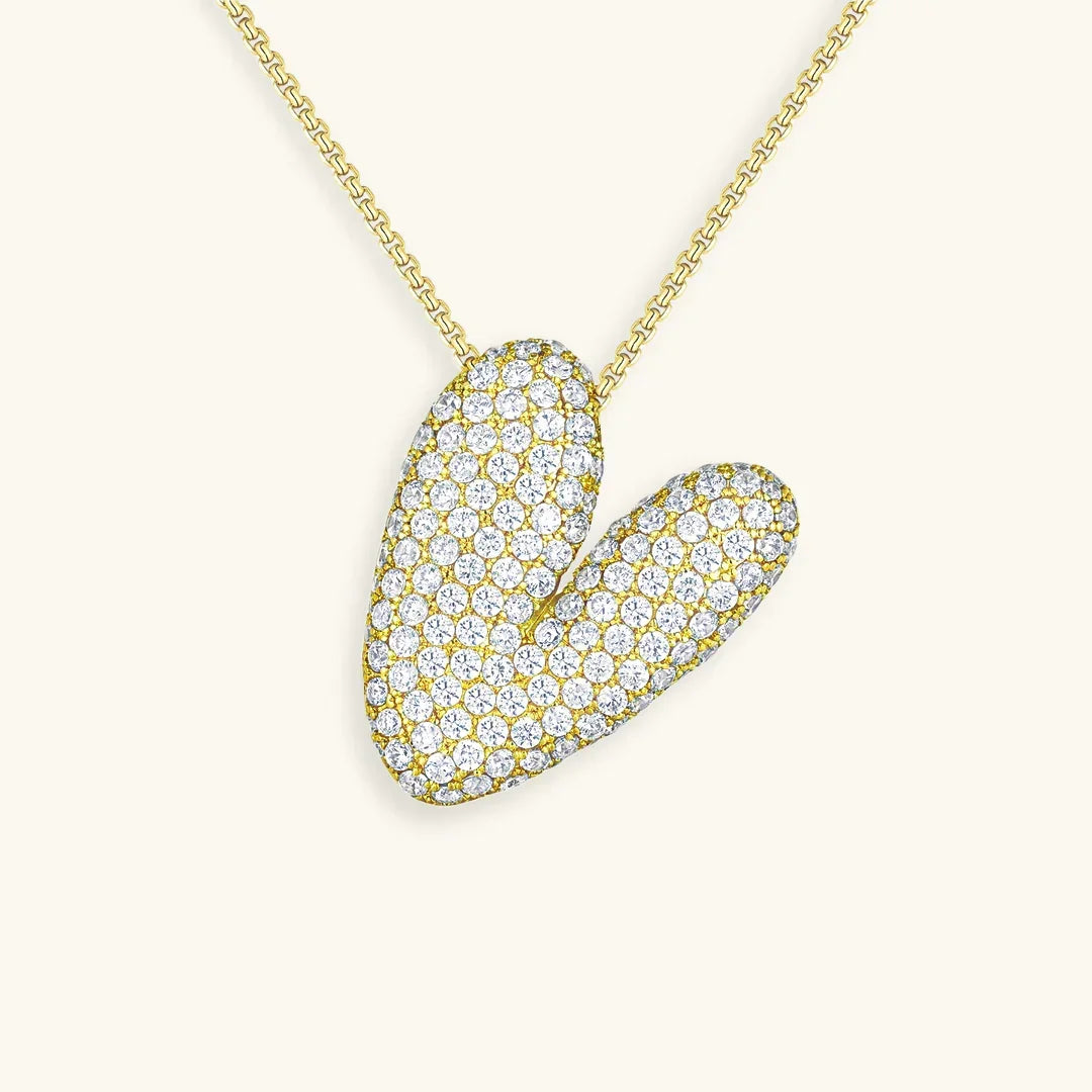 [AM Jewels]Bubble Initial Diamond Necklace