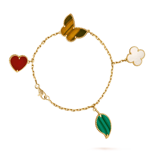 [Am jewelry]LUCKY SPRING 5 MOTIF GOLD BRACELET