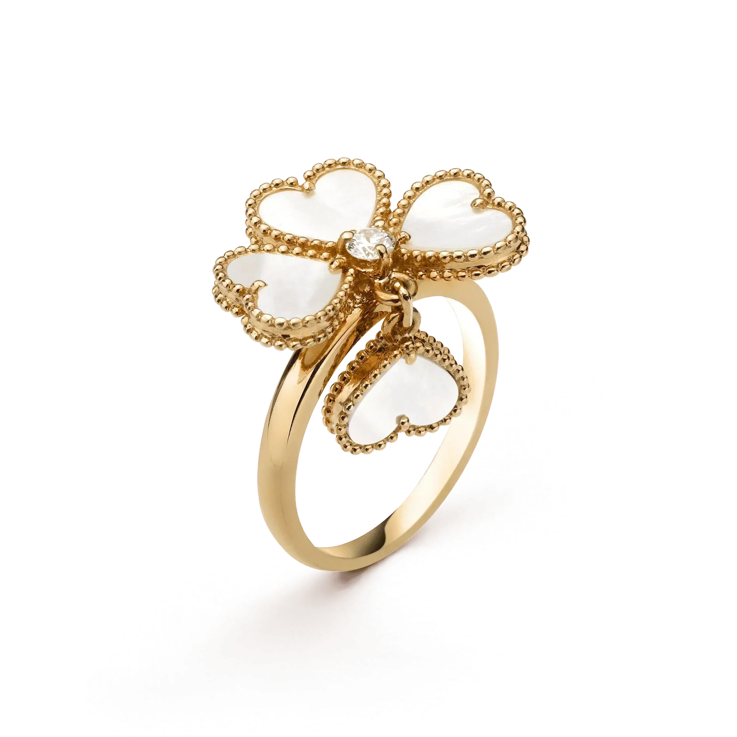 [Am jewelry]SWEET CLOVER WHITE MOP RING