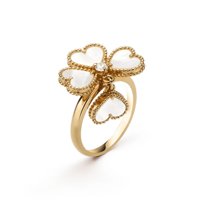 [Am jewelry]SWEET CLOVER WHITE MOP RING